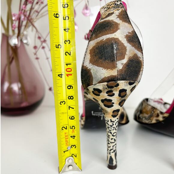 Luichiny Animal Print Pointed Toe Ankle Strap High Stiletto Heels Pumps Size 8.5 - Picture 12 of 15